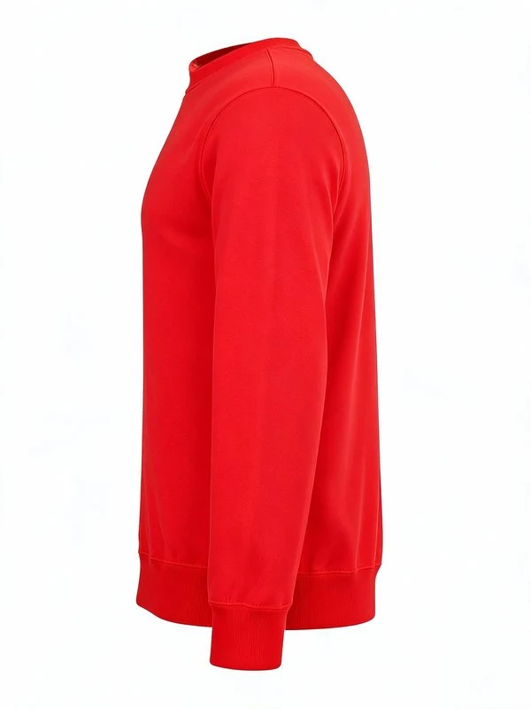 Cotton-Blend Crewneck Sweatshirt — Red
