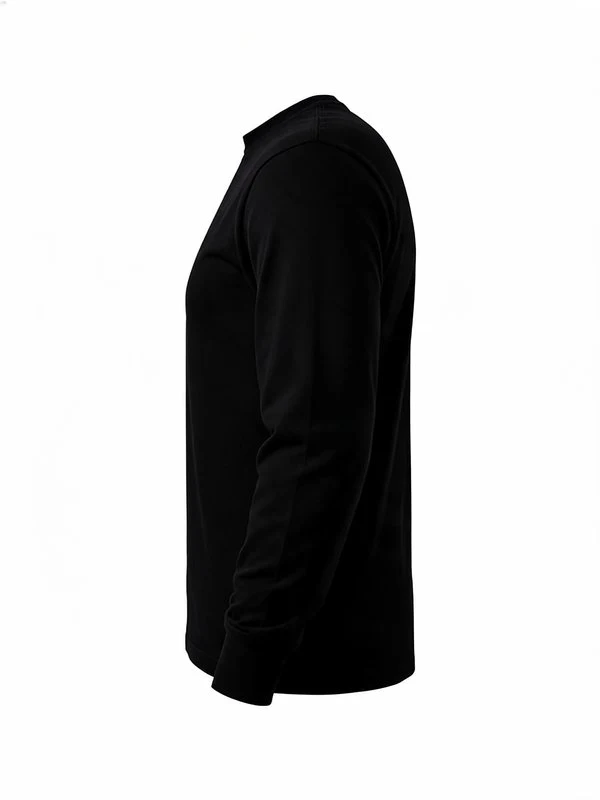Cotton-Blend Crewneck Sweatshirt — Black